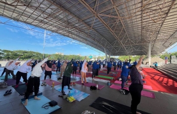 Yoga Activity in Festival F8 Makassar